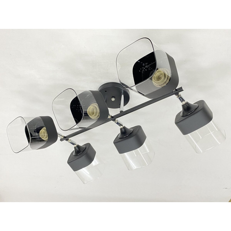 Стельова Люстра на 6 плафонів VALESO 91134/6 (Чорний+Хром)