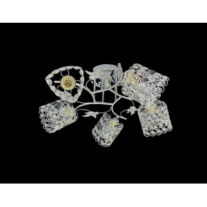 Люстра стельова на 5 плафонів VALESO 2407B/5 для вітальні та великої кімнати хром