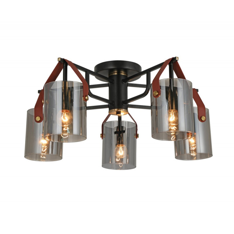 Люстра стельова G 321036/5 Copper+Matt black