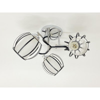 Стельова люстра на 3 плафони 91195/3 хром+чорний