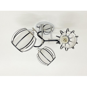 Стельова люстра на 3 плафони 91195/3 хром+чорний