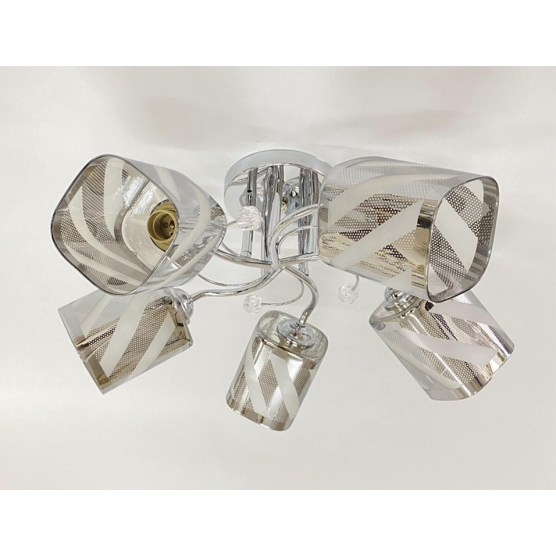 Люстра стельова на 5 плафонів 6247E/5 Хром