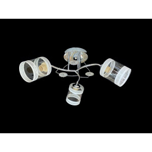 Люстра стельова класична на 3 плафони метал та скло VALESO 2408B/3 Хром