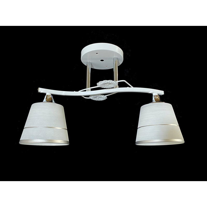 Люстра стельова на 2 плафони VALESO 2406A/2 для кухні, передпокою та спальні біла з хромом