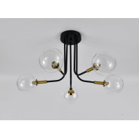 Підвісна люстра 9721-5 5x9W Чорний+Мідь