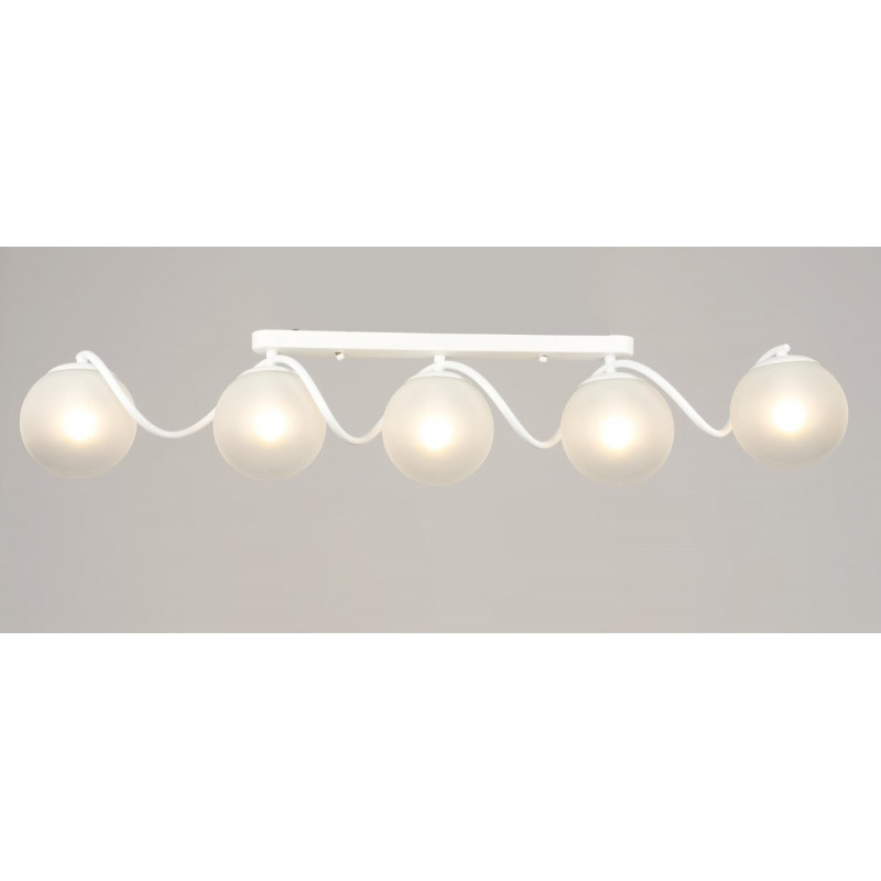 Люстра стельова на 5 плафонів VALESO K2355/5, патрон E27, лінійна, Білий