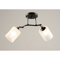 Люстра стельова на 2 плафони VALESO K2316/2, чорний/хром (E27)