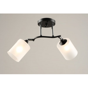 Люстра стельова на 2 плафони VALESO K2316/2, чорний/хром (E27)