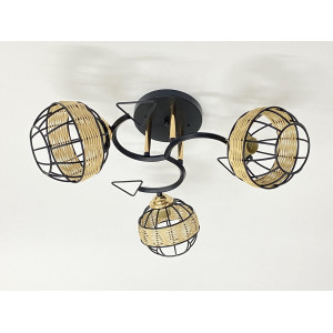 Стельова люстра на 3 плафони 91179A/3 чорний+хром