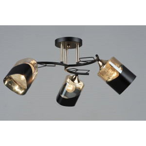 Люстра стельова Sirius B K2172/3 BK+FGD на 3 плафони