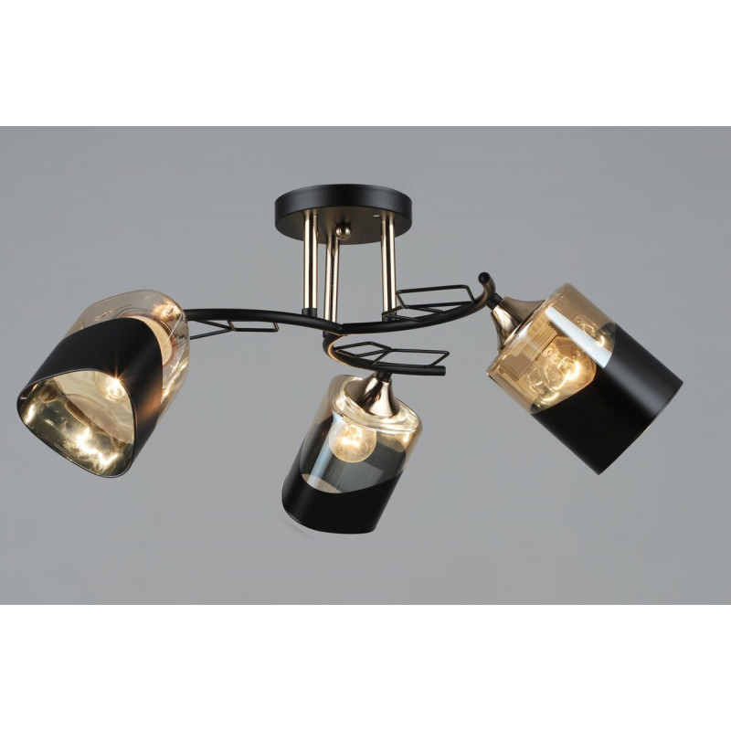 Люстра стельова Sirius B K2172/3 BK+FGD на 3 плафони