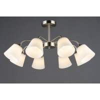 Стельова люстра N6599/8 на 8 плафонів, нікель