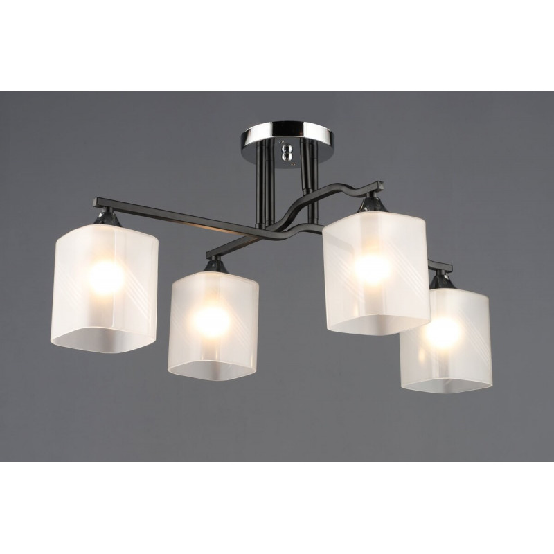 Люстра на чотири плафони A4456/4 (Чорний+Хром)