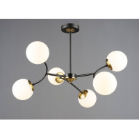 Люстра молекула B N6612/6 Чорний+Мідь