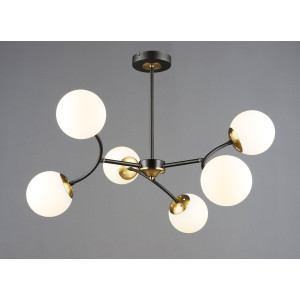 Люстра молекула B N6612/6 Чорний+Мідь