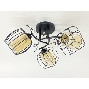 Стельова люстра на 3 плафони 91187C/3 чорна