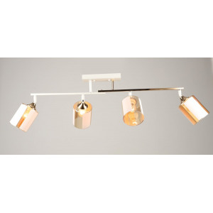 Люстра стельова VALESO K2322/4 на 4 плафони E27, Білий+Золото, Метал/Скло