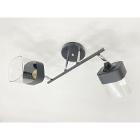 Стельова люстра VALESO 91134/2 на 2 плафони, чорна з хромом