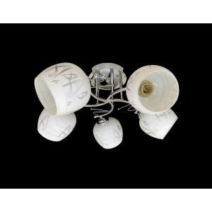 Люстра стельова на 5 прозорих плафонів 9509F/5 Хром