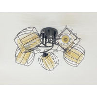 Стельова люстра на 5 плафонів 91187C/5 чорна