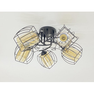 Стельова люстра на 5 плафонів 91187C/5 чорна