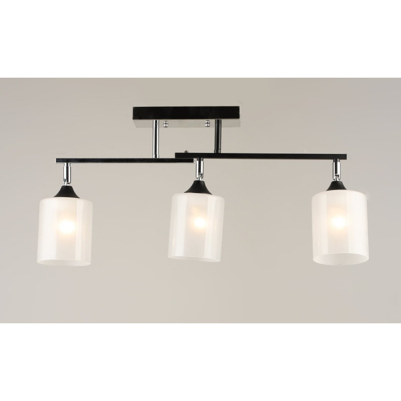 Люстра стельова на 3 плафони VALESO K2321/3 чорний+хром E27