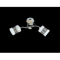 Люстра стельова на 2 плафони VALESO 2408B/2 для спальні вітальні коридору метал скло Хром