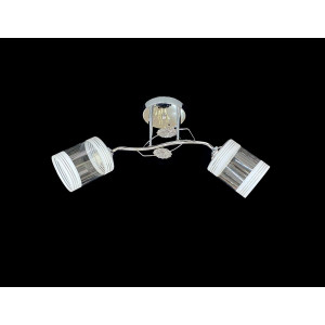 Люстра стельова на 2 плафони VALESO 2408B/2 для спальні вітальні коридору метал скло Хром