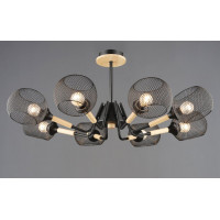 Люстра N6620/8 Чорний + Дерево