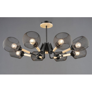 Люстра N6620/8 Чорний + Дерево