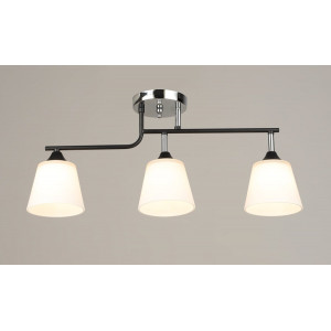 Люстра стельова на 3 плафони VALESO K2311/3, чорний/хром