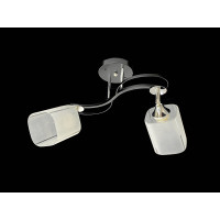 Люстра стельова класична на 2 плафони метал та скло VALESO 2438D/2 Чорний+Хром