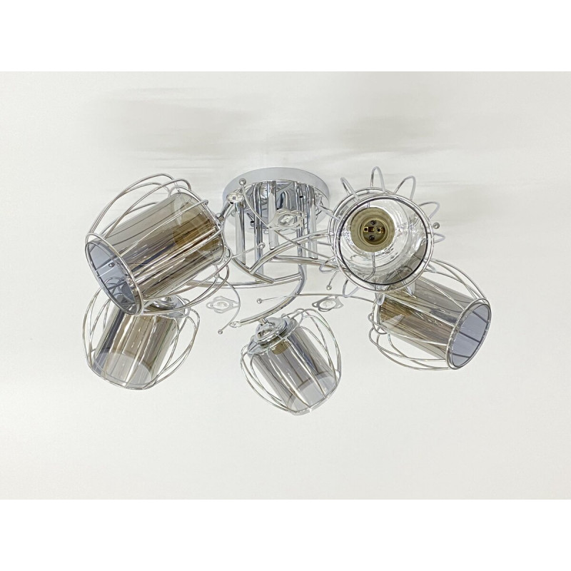 Стельова люстра на 5 плафонів 91187B/5 хром