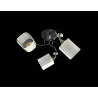 Люстра стельова класична на 3 плафони метал та скло VALESO 2438D/3 Чорний+Хром