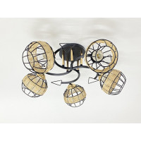 Стельова люстра на 5 плафонів 91179A/5 чорний+хром