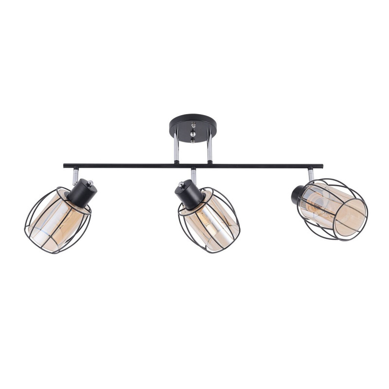 Стельова люстра на 3 плафони 91180M/3 чорний+хром