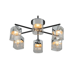 Люстра стельова Sirius 07275/6 Matte Black+CR на 6 плафонiв