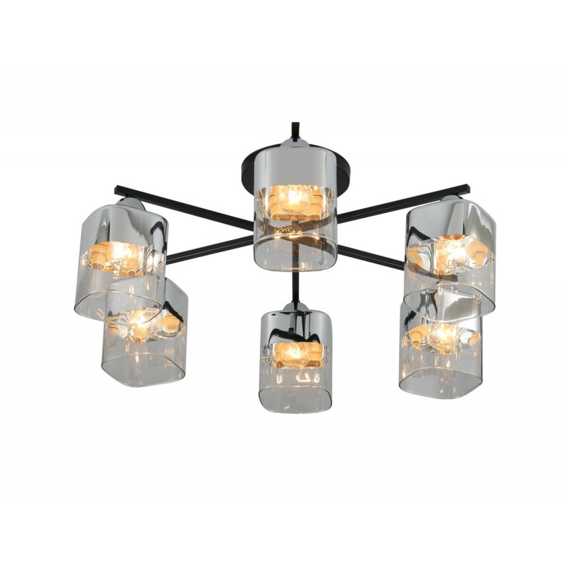 Люстра стельова Sirius 07275/6 Matte Black+CR на 6 плафонiв