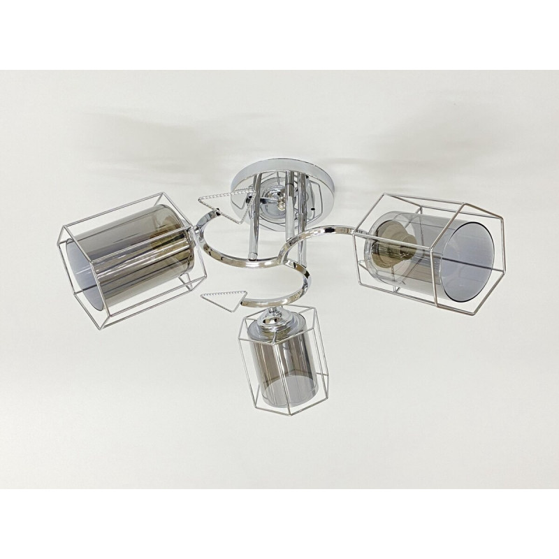 Стельова люстра на 3 плафони 91179B/3 хром