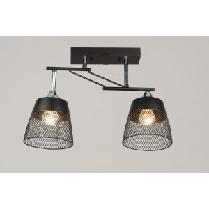 Люстра стельова VALESO K2324/2 на 2 плафони E27, Чорний+Хром, Метал