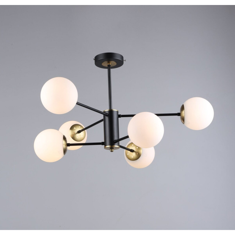 Люстра сучасна у вітальню Sirius B N36360/6 BK+COP