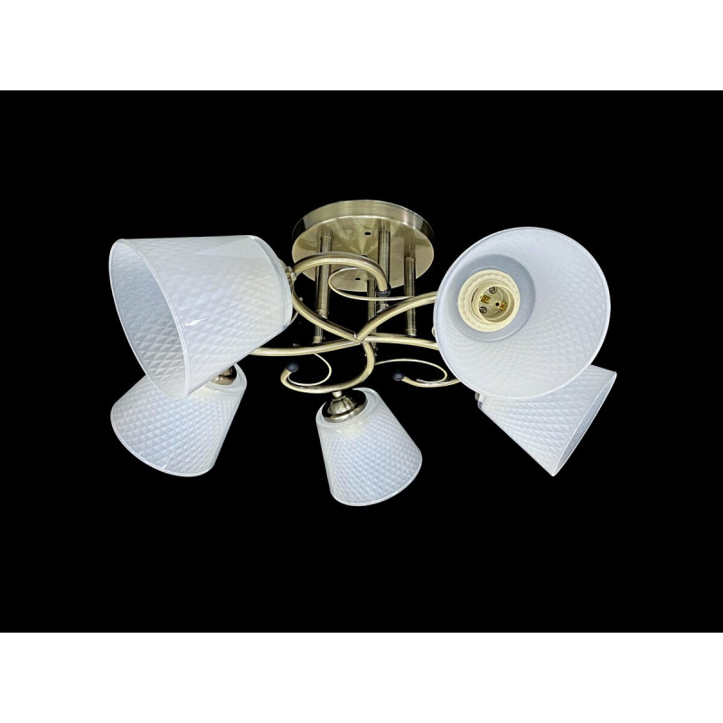 Люстра стельова на 5 плафонів 7051C/5 Бронза