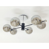 Стельова люстра на 6 плафонів 91191/6 чорний+хром