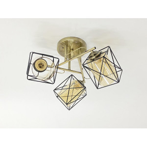 Люстра на три плафона 91207/3 бронза+чорний