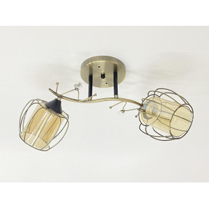 Стельова люстра на 2 плафони 91186/2 бронза+чорний