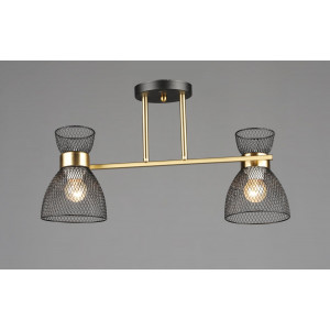 Люстра стельова на 2 плафони VALESO N6791/2, патрон E27, Лофт, Мідь+Чорний