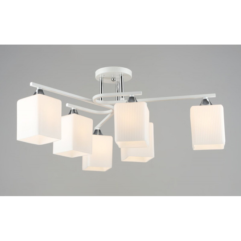 Люстра стельова Sirius B N6193/6 WT+CH на 6 плафонів