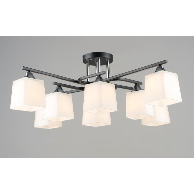 Люстра стельова Sirius B N6194/8 BK+CH на 8 плафонів