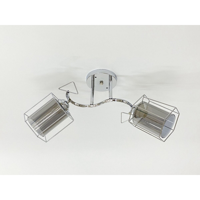 Стельова люстра на 2 плафони 91179B/2 хром