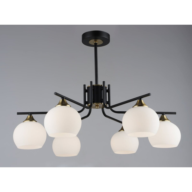 Люстра N6616/6 Чорний+Мідь